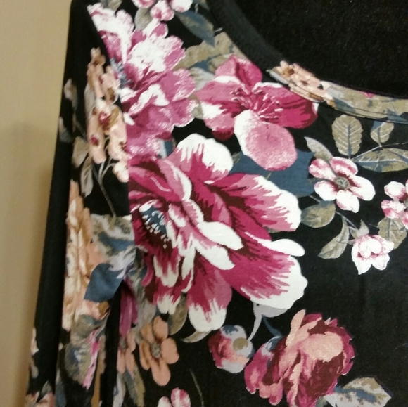 Oddy Black Floral Long Sleeve Maxi Dress w Pockets - Picture 5 of 9